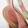second hand Chloé Pink Leather Heeled Slingback Sandals