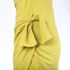 Secondhand Anna Molinari Lime Yellow Draped Midi Dress - '00s