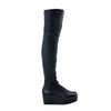 SECOND HAND Rick Owens Thigh-High Leather Wedge Boots