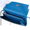 Secondhand Hermès Bleu Zanzibar Kelly Long Wallet Chevre Leather Palladium Hardware
