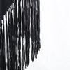 Secondhand Hermès Black Cashmere & Leather Fringe Shawl -'00s