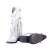 Secondhand Philipp Plein White Leather Fringe Cowboy Boots - '20s