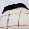 Secondhand Alberto Biani White Grid Coat with Black Collar - '10s