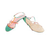 Secondhand Dolce & Gabbana Multicolor Strap Sandals with Low Kitten Heel - '10s