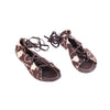 Secondhand Marni Brown and Cream Floral Print Lace-Up Sandals - '10s