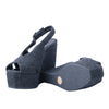 second hand Castaner Dark Grey Wedge Espadrilles