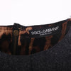 Secondhand Dolce&Gabbana Black Tailored Sheath Dress with Leopard Print Details -'00s