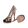 Secondhand Casadei Python Peep Toe Platform Pumps - '10s