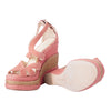 Secondhand Paloma Barceló Pink Suede Platform Espadrille Wedge Sandals - '10s