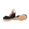 Secondhand Marc Jacobs Black Studded Espadrille Wedges with Ankle Ribbon Ties - '10s