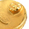 Chanel CC Gold Plated Round Clip On Earrings Secondhand