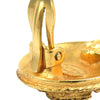 Chanel CC Gold Plated Round Clip On Earrings Secondhand