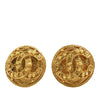 Chanel CC Gold Plated Round Clip On Earrings Secondhand