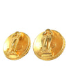 Chanel CC Gold Plated Round Clip On Earrings Secondhand