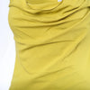 Secondhand Anna Molinari Lime Yellow Draped Midi Dress - '00s