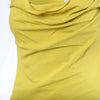 Secondhand Anna Molinari Lime Yellow Draped Midi Dress - '00s