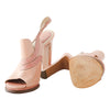 second hand Chloé Pink Leather Heeled Slingback Sandals