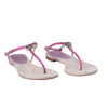 Chanel Metallic Fuchsia Leather CC Thong Sandals - '10s