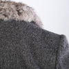 Secondhand Weber Grey Virgin Wool & Cashmere Rabbit Fur Trim Tailored Blazer - '00s