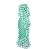 Secondhand Yves Saint Laurent Green Plaid Peasant Blouse Wrap Skirt Set - '70s