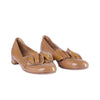 Secondhand Miu Miu Nude Patent Leather Flats with Ruffle Detailing - '10s