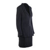 second hand Chanel Spring 1997 Black Wool CC Button Skirt Suit- '90s