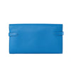 Secondhand Hermès Bleu Zanzibar Kelly Long Wallet Chevre Leather Palladium Hardware