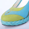 Secondhand Roberta Di Camerino Striped Wedge Pumps -'80s