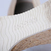Secondhand Hogan Linen & Silver Wedge Espadrilles -'10s