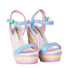 Secondhand Sophia Webster Multicolor Leather and Braided Wedge Sandals- '10s