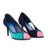 Secondhand Salvatore Ferragamo Fiaba Leather and Suede Pumps- '10s