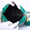 Secondhand Chanel Emerald Green Quilted Lambskin Front Pocket Tassel Camera Bag Gold Hardware -'90s