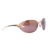 Secondhand Cartier Panthère Rimless Sunglasses in Gold with Burgundy Gradient Lenses and Case