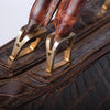 Secondhand Pierre Cardin Brown Crocodile Leather Top Handle Bag - '00s