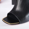 Secondhand Celine Black Leather Flat Slides With Gold-Tone Details - '10s