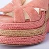 Secondhand Paloma Barceló Pink Suede Platform Espadrille Wedge Sandals - '10s
