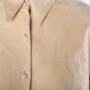 Secondhand Roberto Cavalli Beige Suede Lace-Trim Tie-Front Blouse - '00s