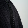 Secondhand Saint Laurent Black Chain Trim Long College Cardigan - '10s
