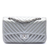 Chanel Medium Classic Chevron Metallic Caviar Double Flap Secondhand