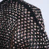 Secondhand Marco de Vincenzo Black Crystal-Embellished Mesh Bomber - '10s