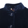 Secondhand Blumarine Navy Velvet Skirt Suit With Fur Cuffs - '00s