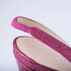 Secondhand Casadei Fuchsia Leather Platform Slingback Sandals - '10s