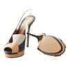 second hand Fendi Leather Peep Toe Slingback Sandals
