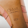 second hand Chloé Pink Leather Heeled Slingback Sandals