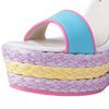 Secondhand Sophia Webster Multicolor Leather and Braided Wedge Sandals- '10s