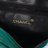 Secondhand Chanel Emerald Green Quilted Lambskin Front Pocket Tassel Camera Bag Gold Hardware -'90s