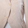 Secondhand Ann Demeulemeester Ivory Asymmetric Stand Collar Suede-Effect Blazer - '00s
