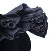 Secondhand Yves Saint laurent Black Velvet Dress with Ruffle Shoulders and High-Low Skirt - '80s