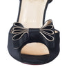 Secondhand Christian Louboutin Satin Bow Accents D'Orsay Pumps - '10s