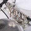 second hand Casadei Black Jeweled Thong Sandals with Crystal Embellishments - '10s